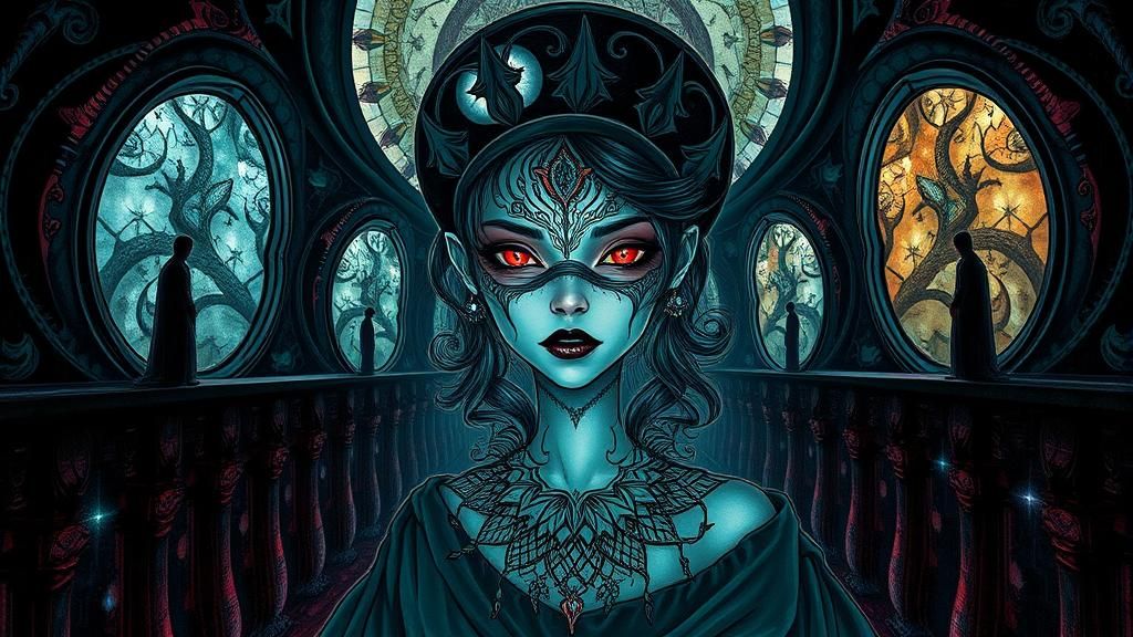 Vespera: Vampire Noblewoman in Surreal Fantasy Portrait