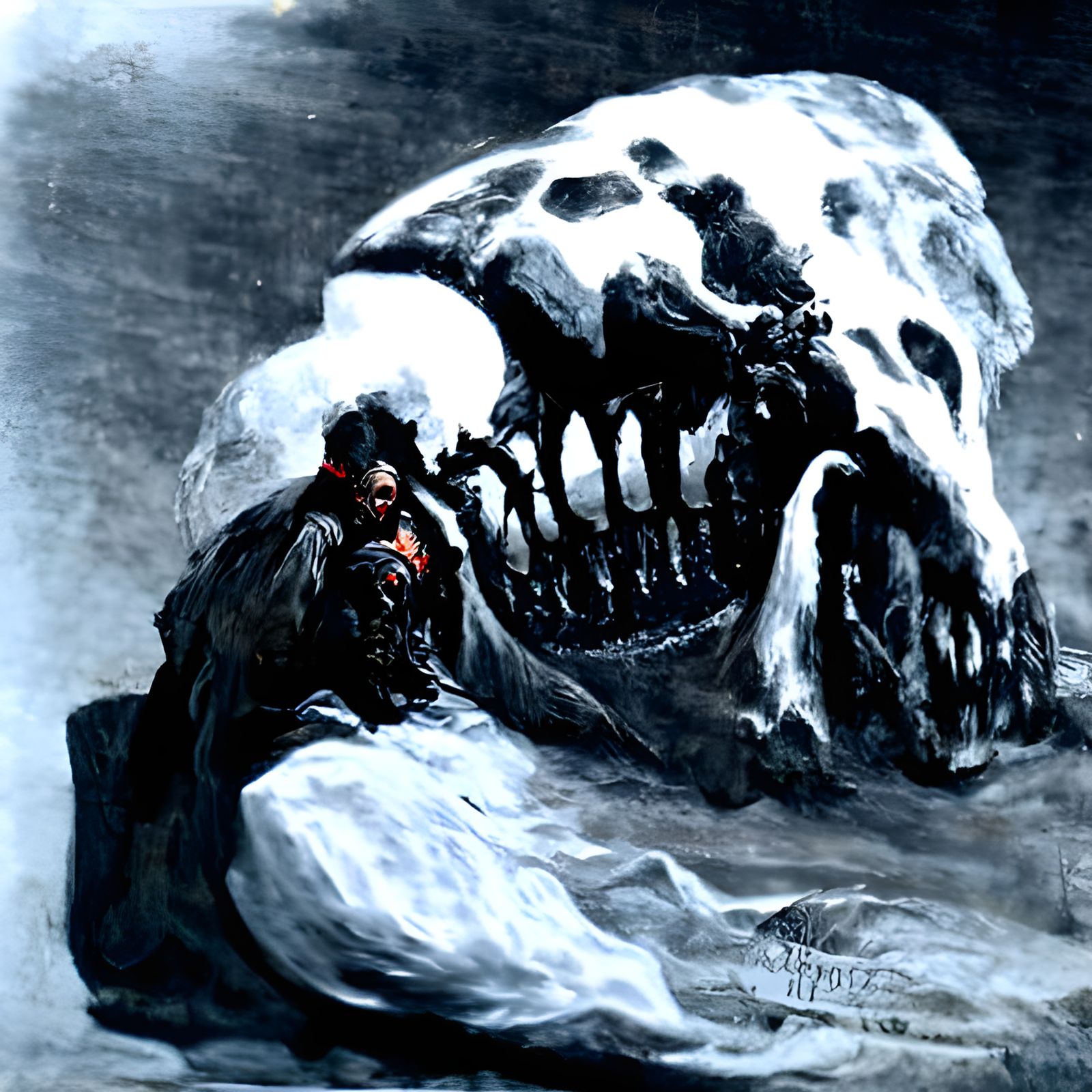 Scary Skull Monster in Doré and Rutkowski Style