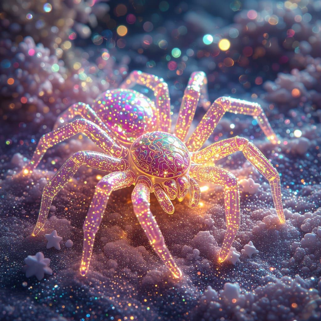 Holographic Astral Spider Made of Sweets