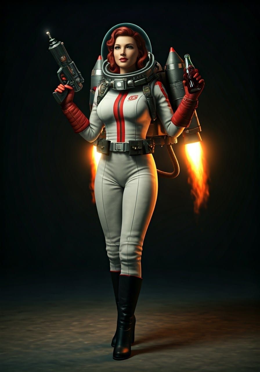 Nuka Cola Girl Pinup in Space Opera Style