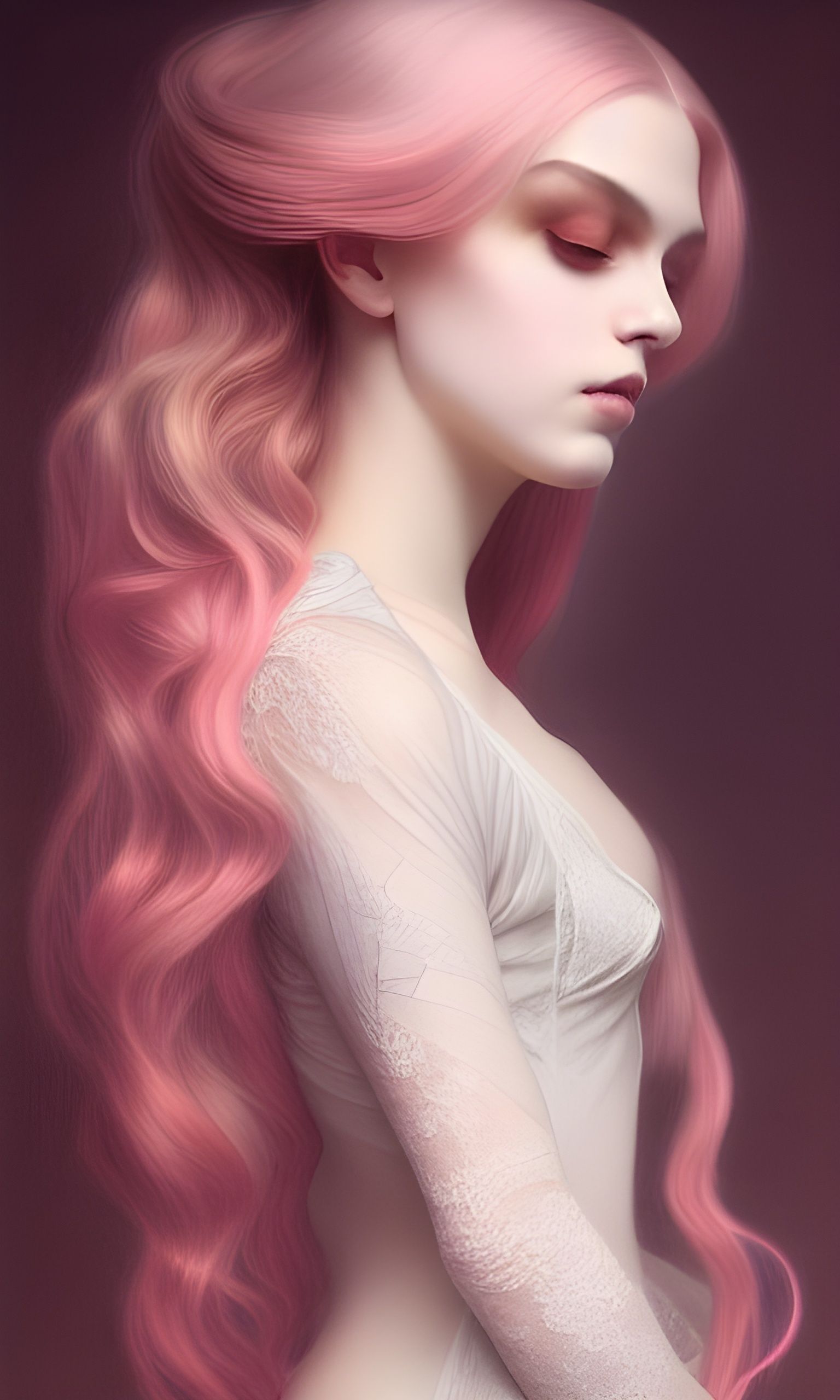 Carmilla in Rococo Gown: Gothic Romance Art