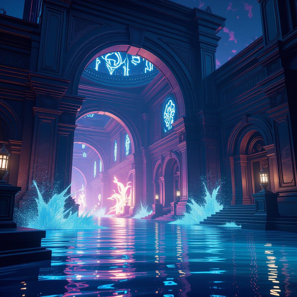 Fantasy Splash Screen Matte Painting with Dynamic Lighting