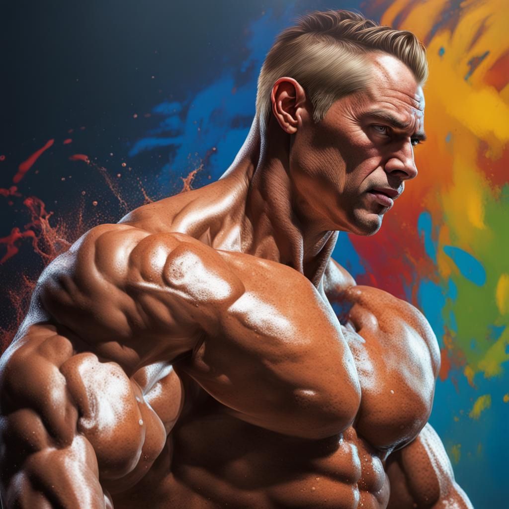 Hyperrealistic Off Season Bodybuilder Concept Art