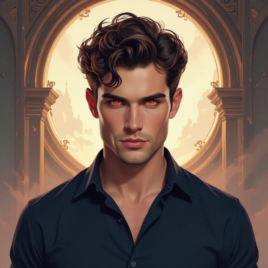 Dramatic Portrait of a Man in Fantasy Concept Art Style