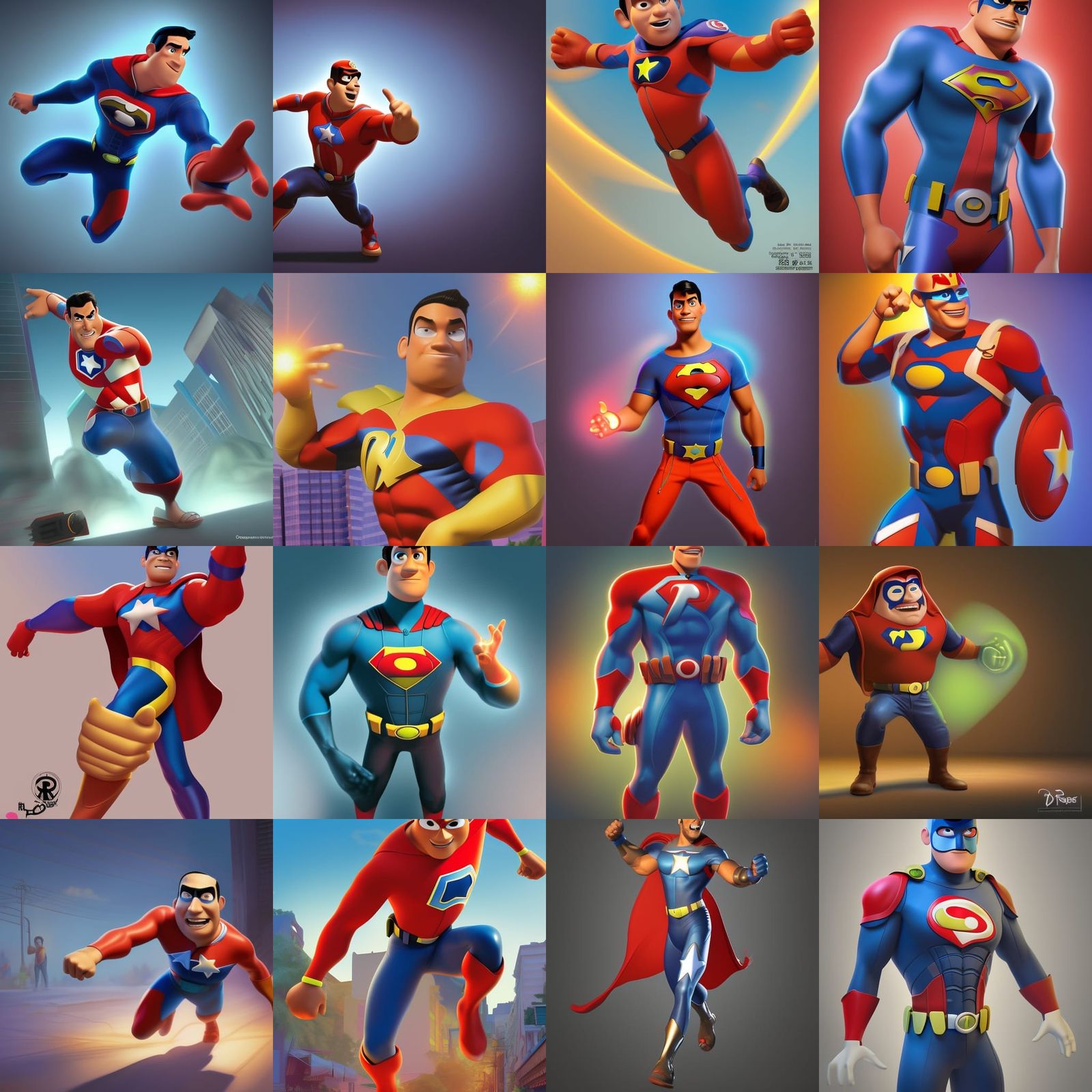 Puerto Rican Superhero in Pixar Style 3D Art