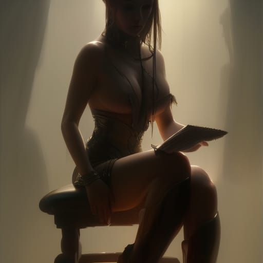Latex Goddess on Throne: Dark Fantasy Concept Art