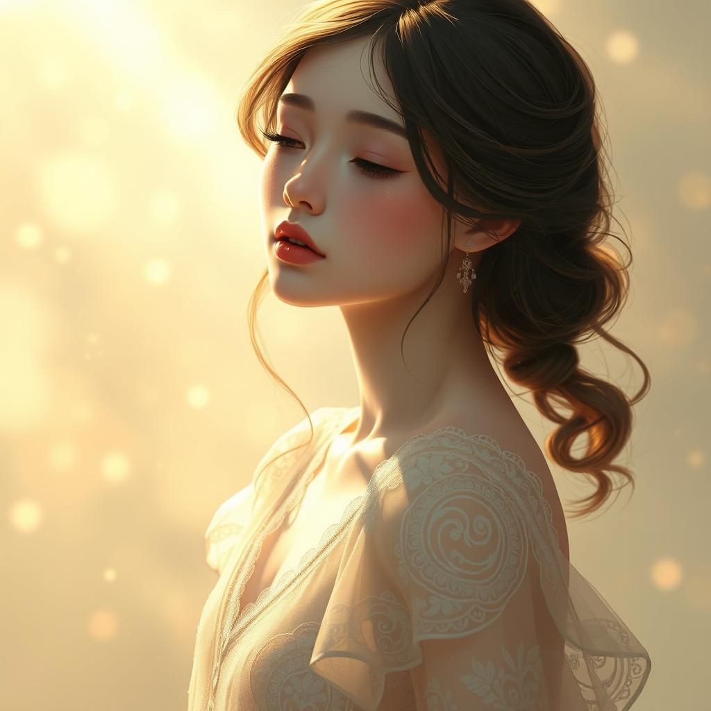 Ethereal Woman in Dreamy Digital Art Style