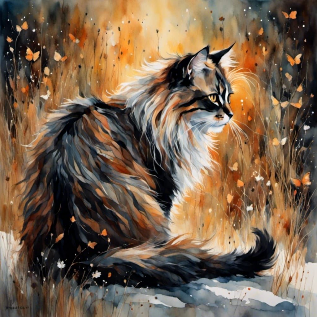 Detailed Siamese Cat in Warm Light