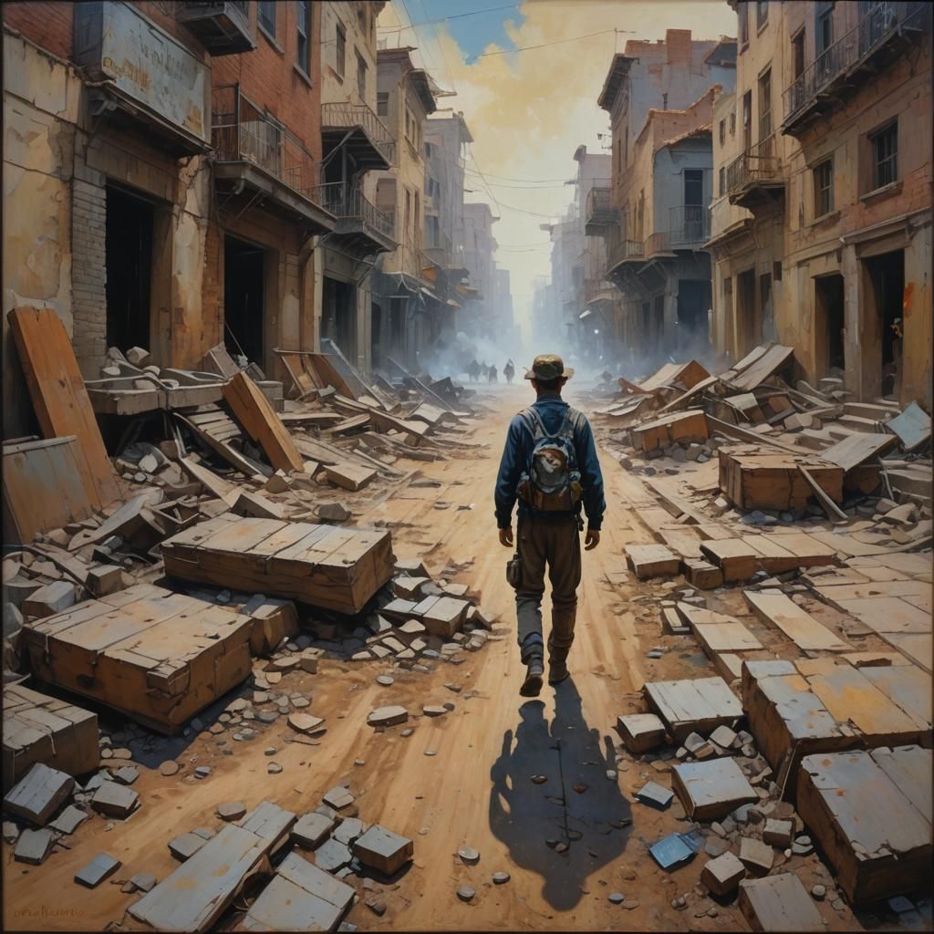 Abstract Figure Searching for Meaning, Oil Painting