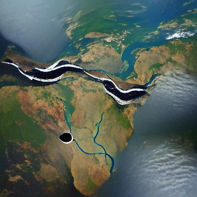 Dark River Flowing to the Horizon