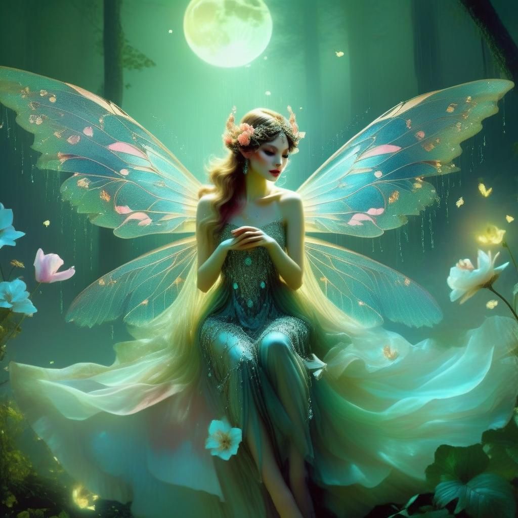 Fairy Dancing in Moonlight: Hyperrealistic Fantasy Art