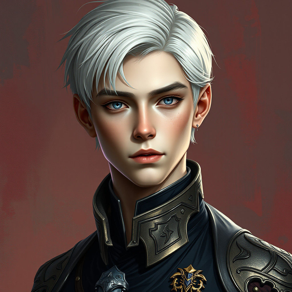 Teen with Code-Gray Eyes in Fantasy Art Style