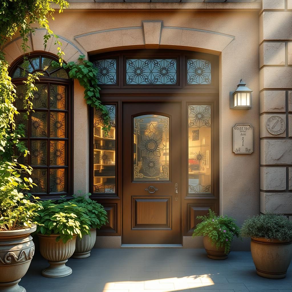 Enchanting Bakery Entrance in Hyperrealistic Style