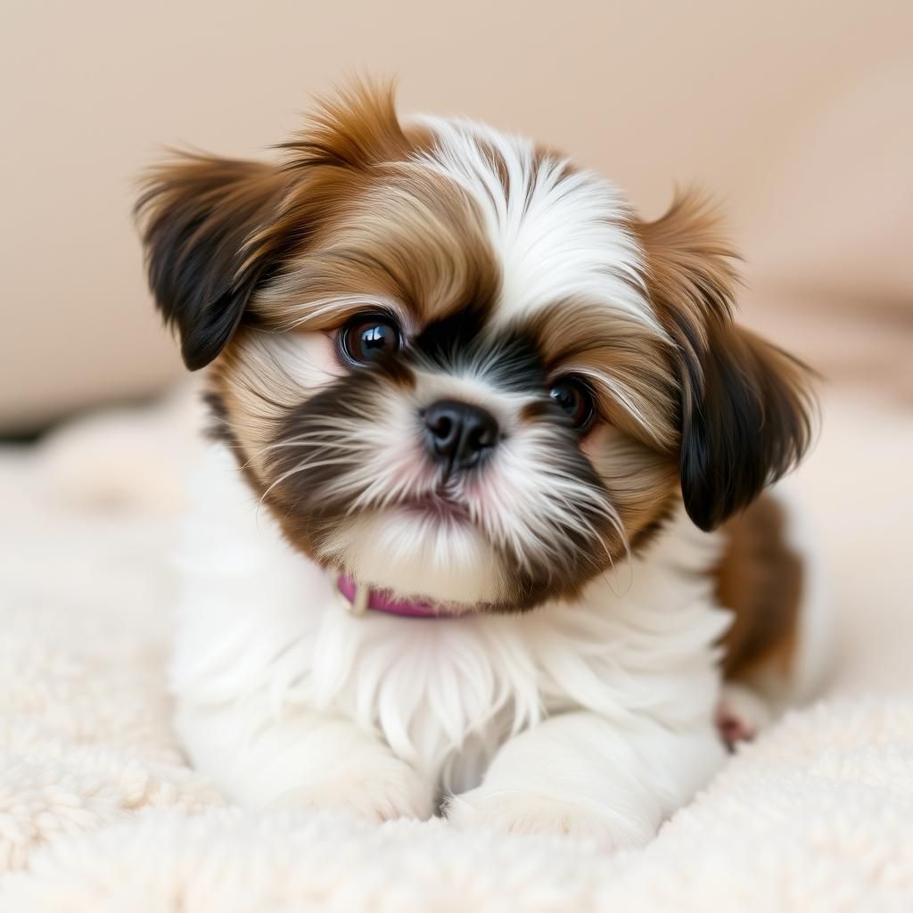 Adorable Baby Shi-Tzu Dog Portrait