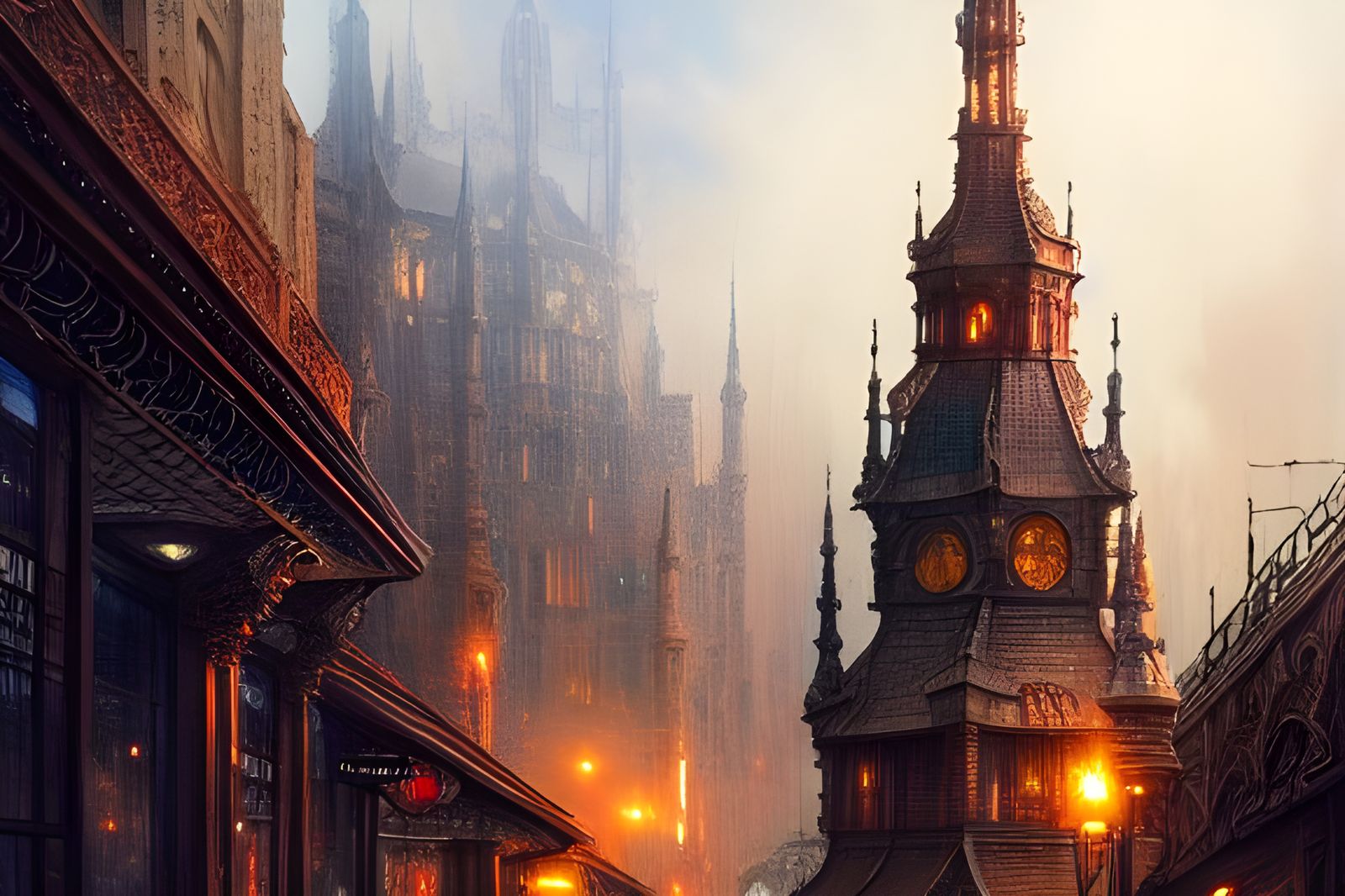 Magical Tower District with Rococo Towertops