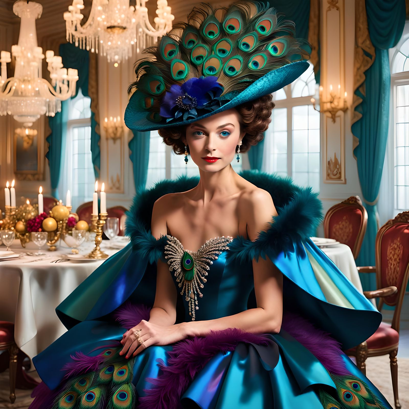 Mrs. Peacock in the Dining Room with the Candlestick - Board...