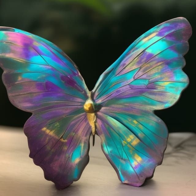 Pretty Purple and Turquoise Butterfly