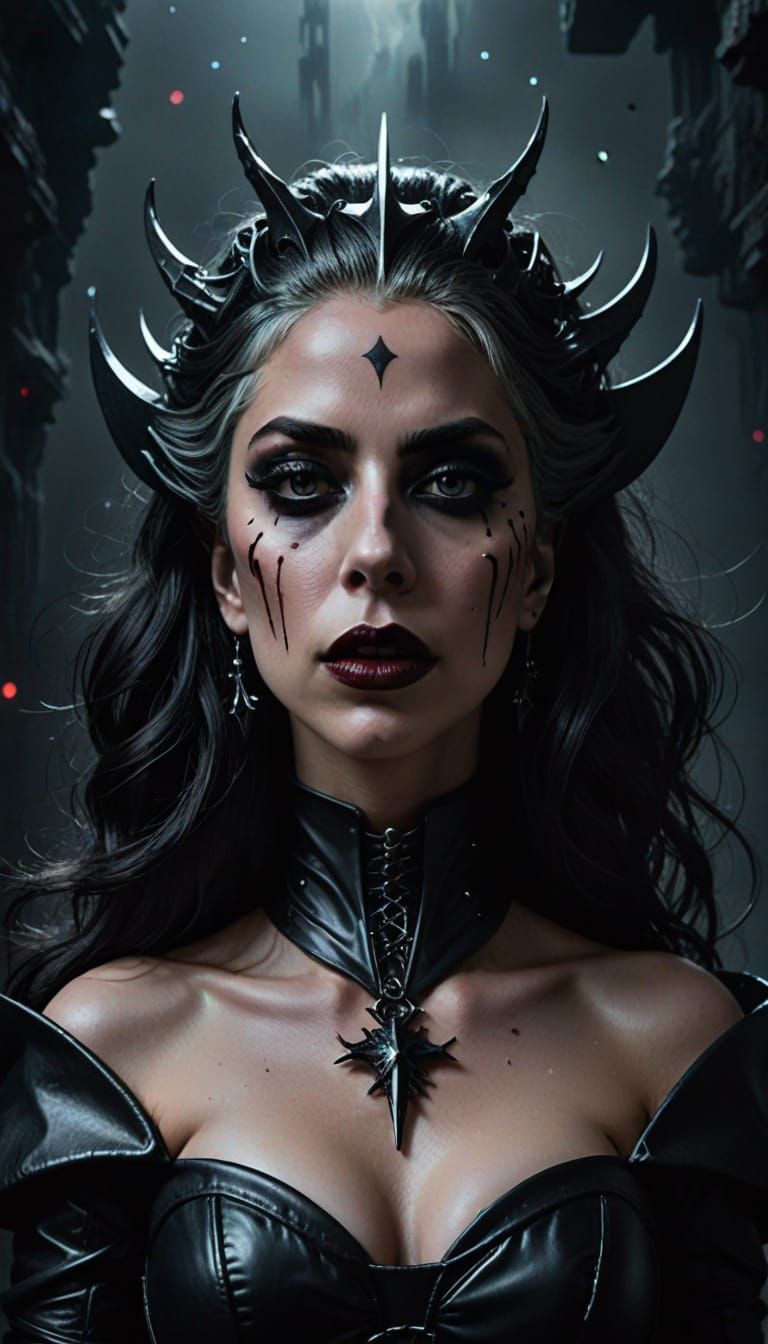 Gothic Vampire Queen in Dark Space