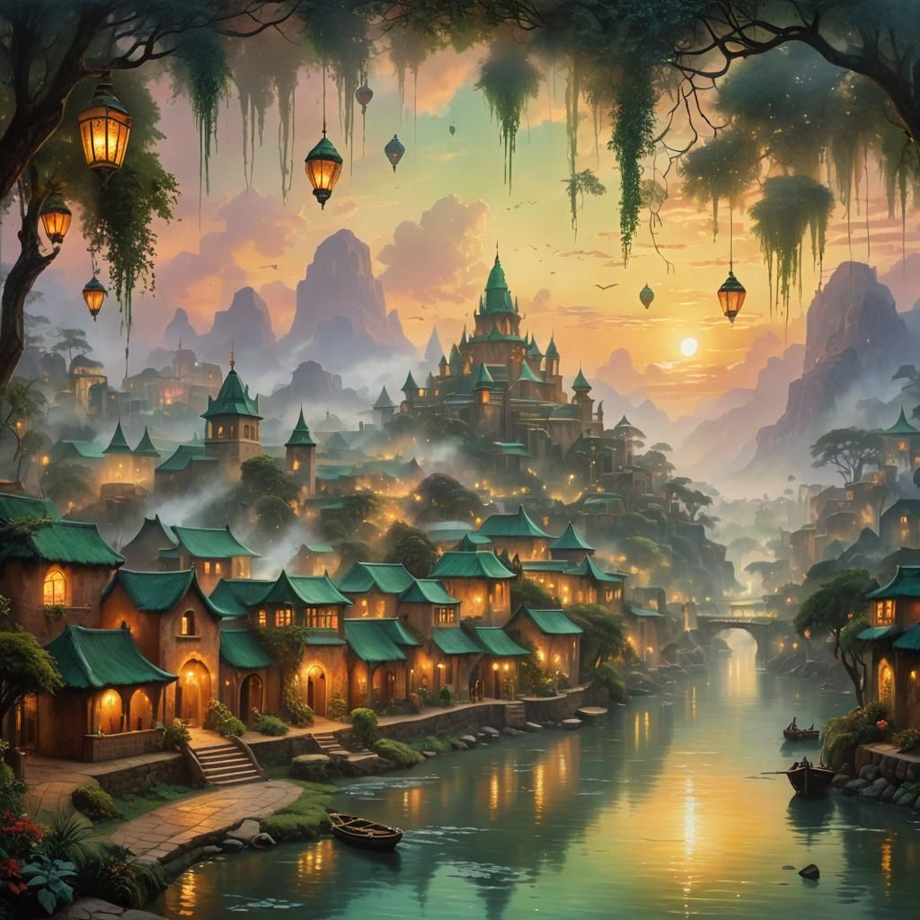 Ethereal African Cityscape with Living Architecture