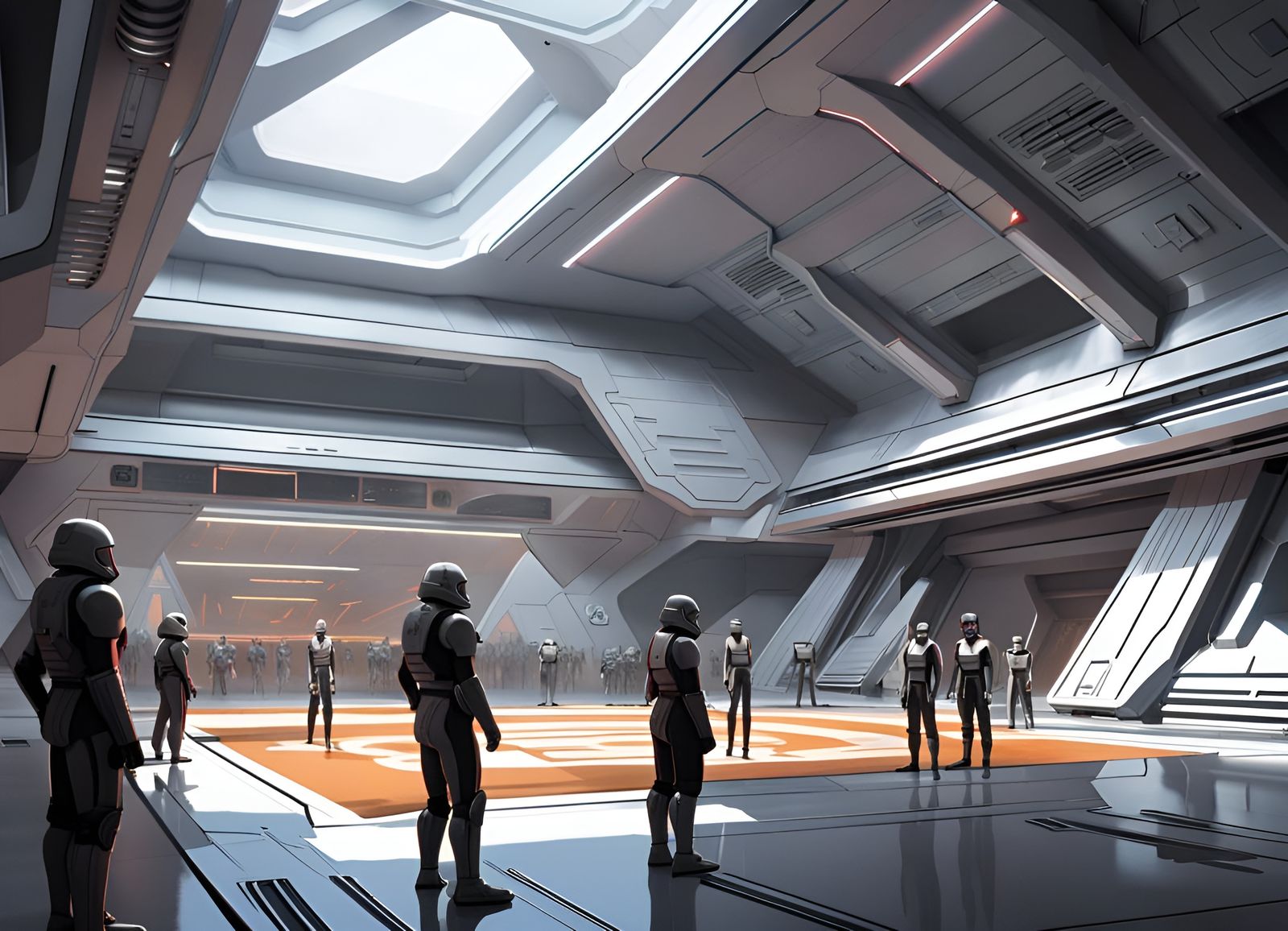 Futuristic First Order Training Gym Concept Art