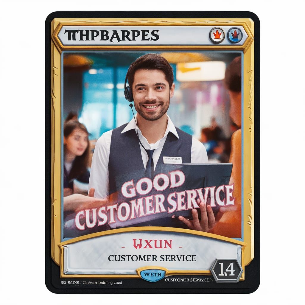Playable Magic the Gathering Card with Smiling Customer Serv...