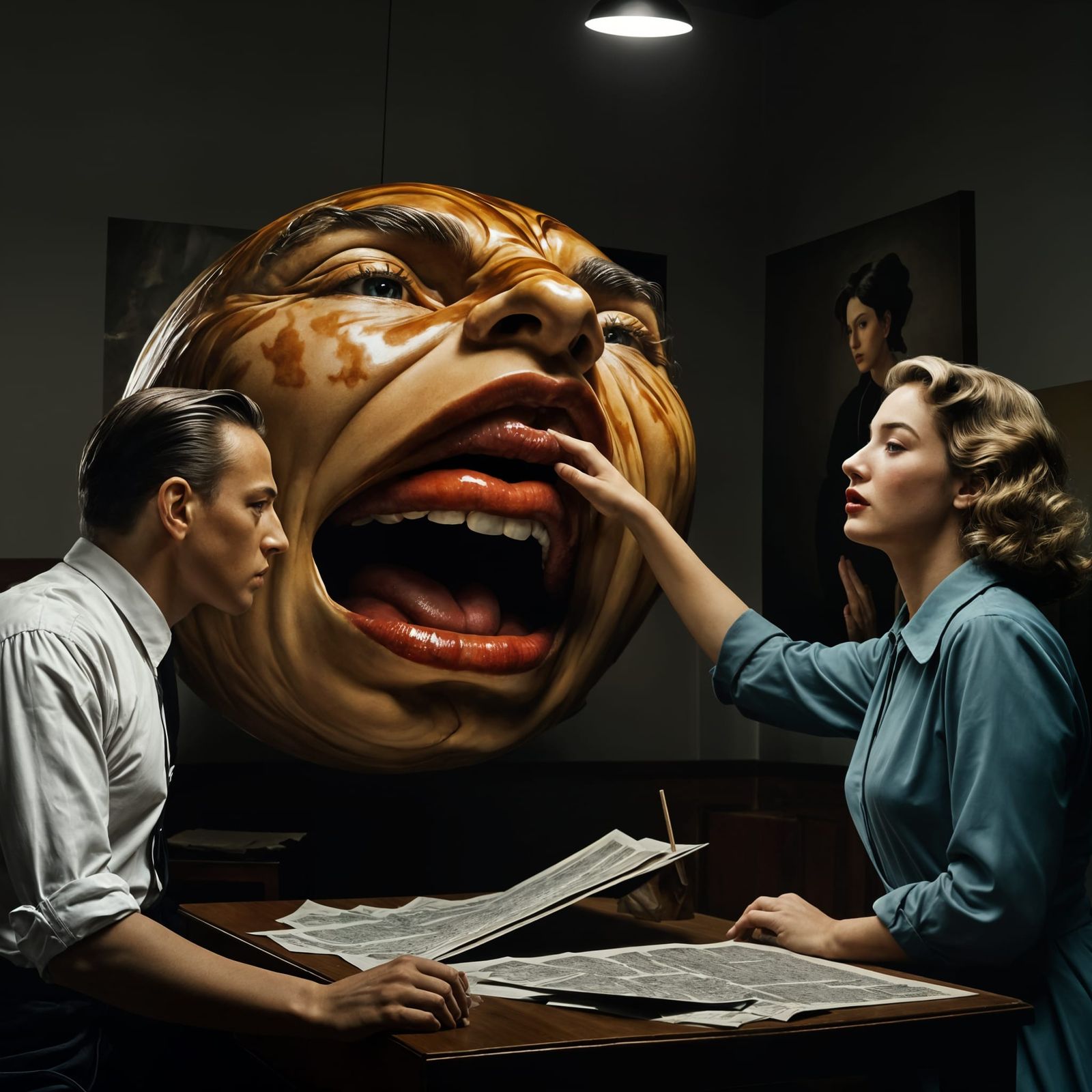 Surreal 1950s Daily Life: Matte Painting by Durer