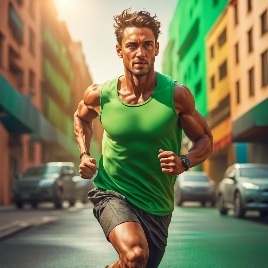 Hyperrealistic Splash Art of Athlete Running