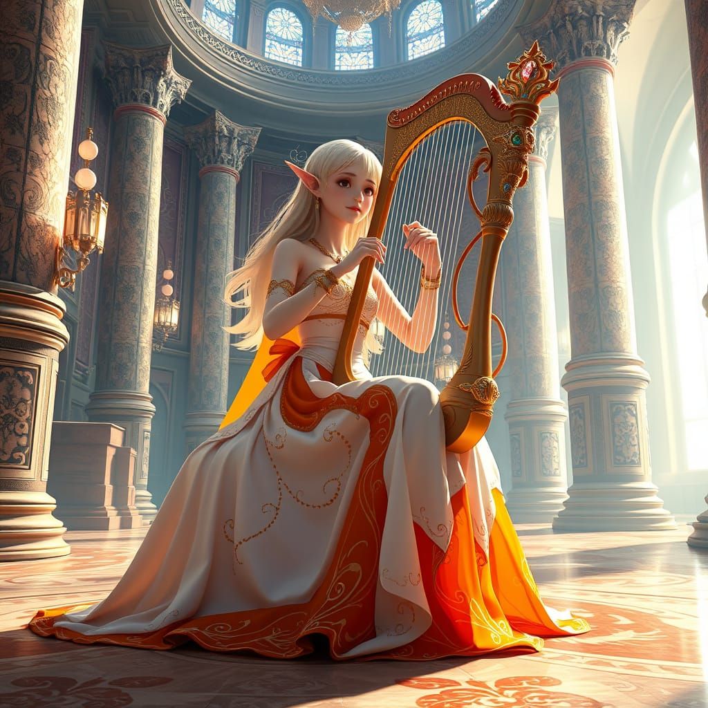 Sailor Venus as Enchanting Elf Bard in Royal Court
