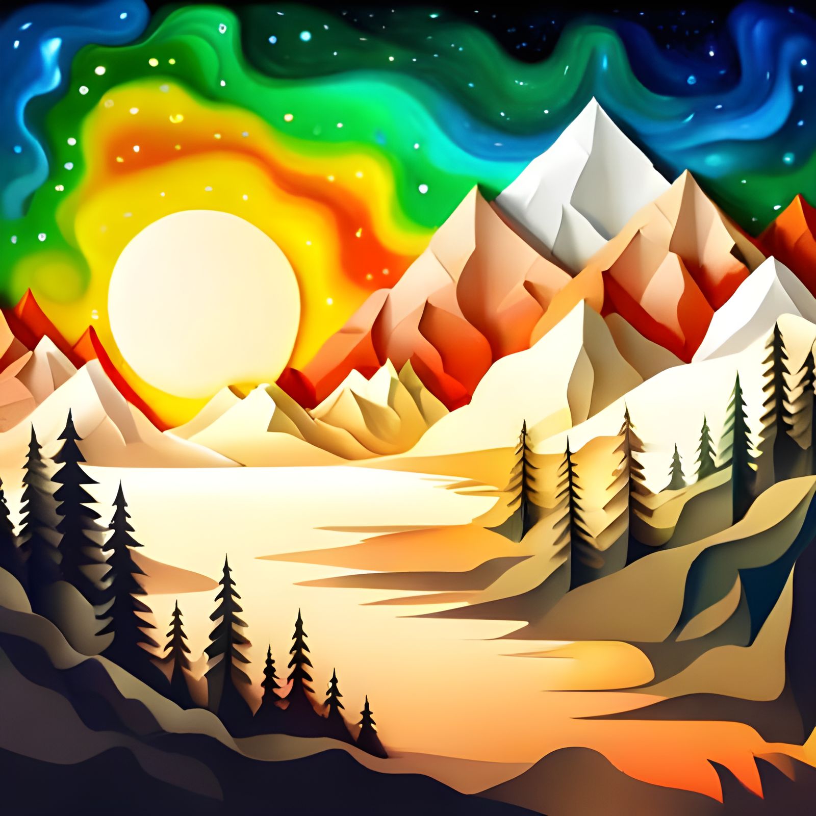 Paper World with Origami Art and Floral Details