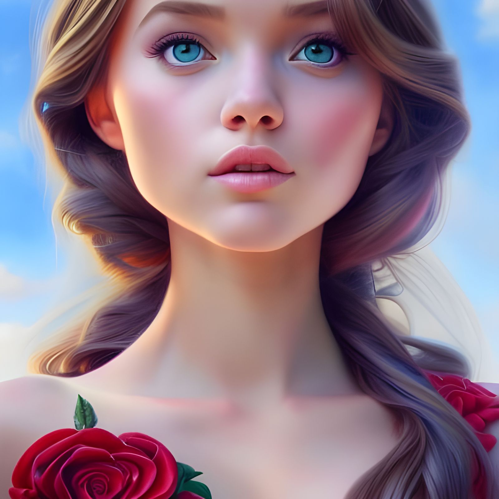 Gorgeous Disney Princess Portrait in Hyperrealistic Style