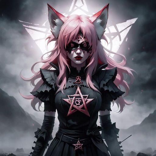 Pink-Haired Fox-Girl Awakens in Ritual, Hyperrealism