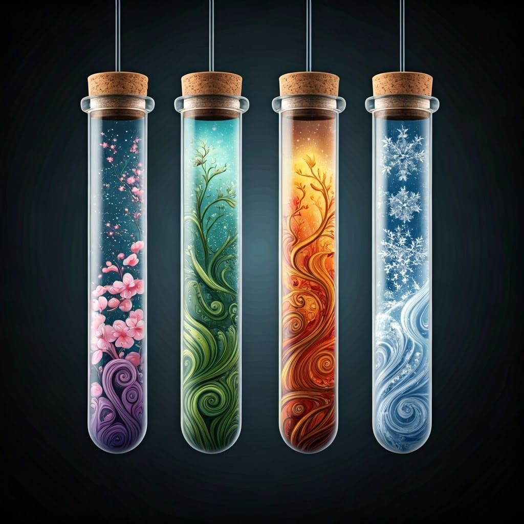 Whimsical Scenes in Crystal Vessels: An Art Nouveau Dream