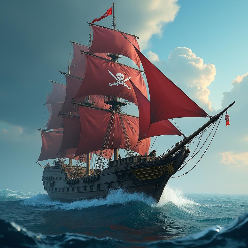 Detailed Jolly Roger Flag Concept Art