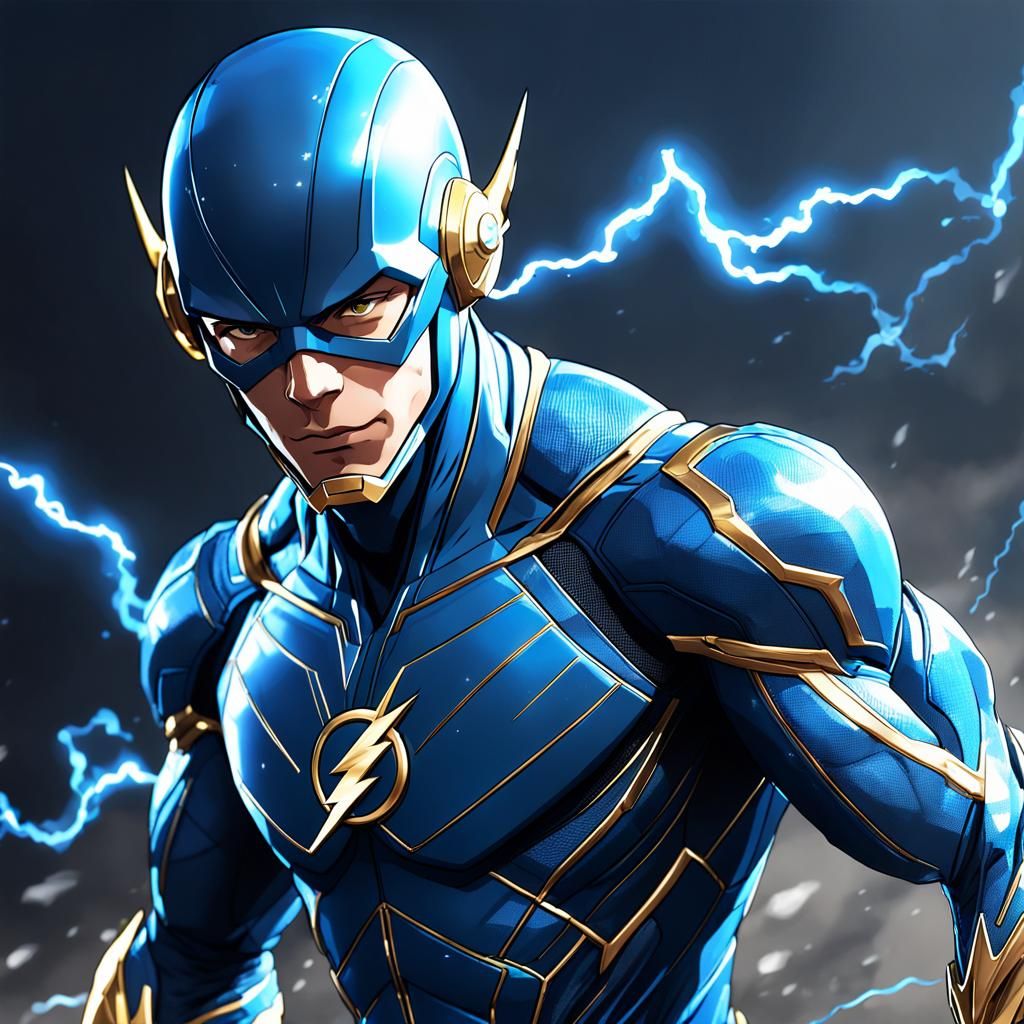 The Flash in Blue: 3D Anime Art