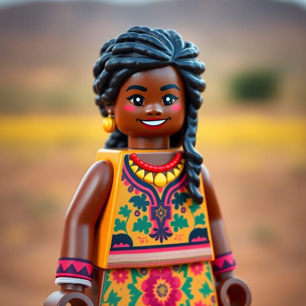 Angolan Woman as a LEGO Minifigure