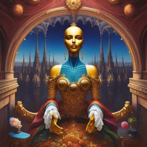 Vivid Psychedelic Leaves in Oil on Canvas