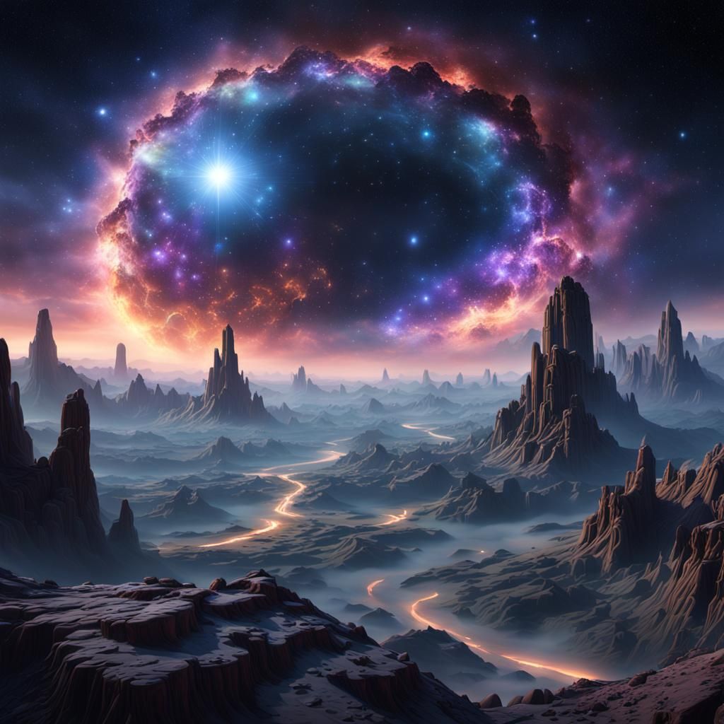 Celestial Vista: Stars, Galaxies, and Nebulous Clouds