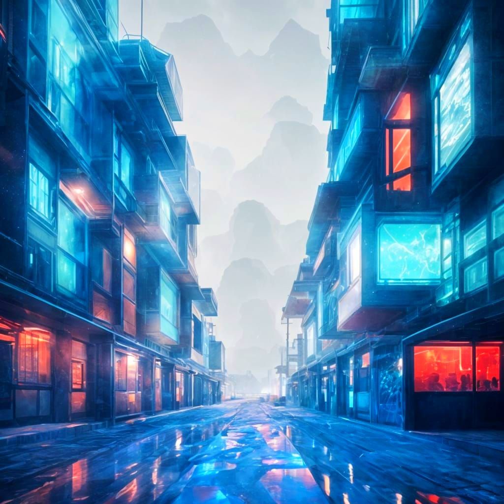 Cosmic Turquoise Crystal Lake in Buryatia at Sunset