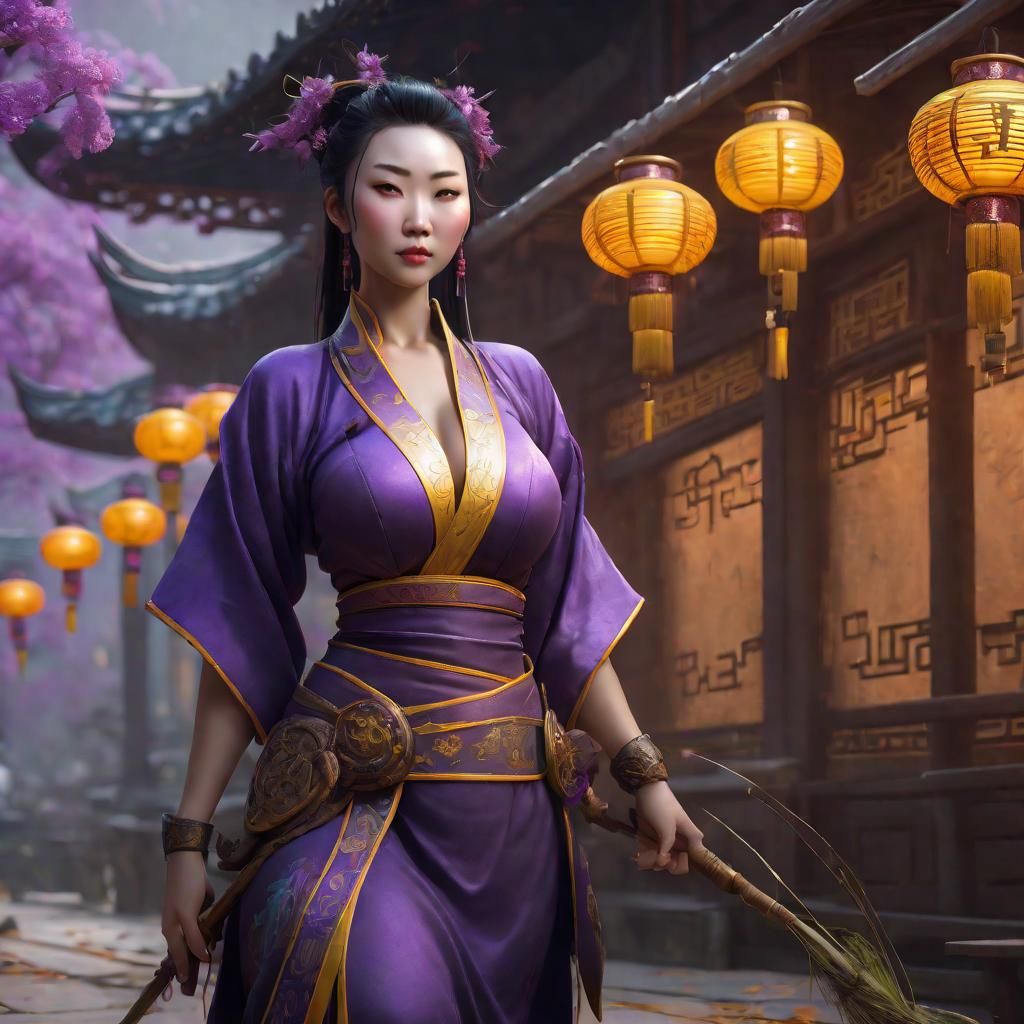 Beautiful Chinese Cultivator in Dark Fantasy Style