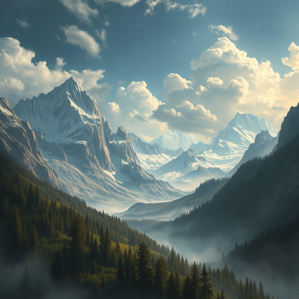 Mythical Landscape of Asgard and Olympus