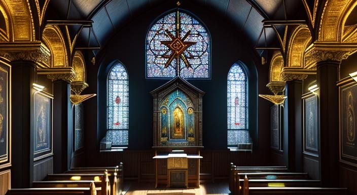 Orthodox Book with Iconostasis: 3D Rendered Scene