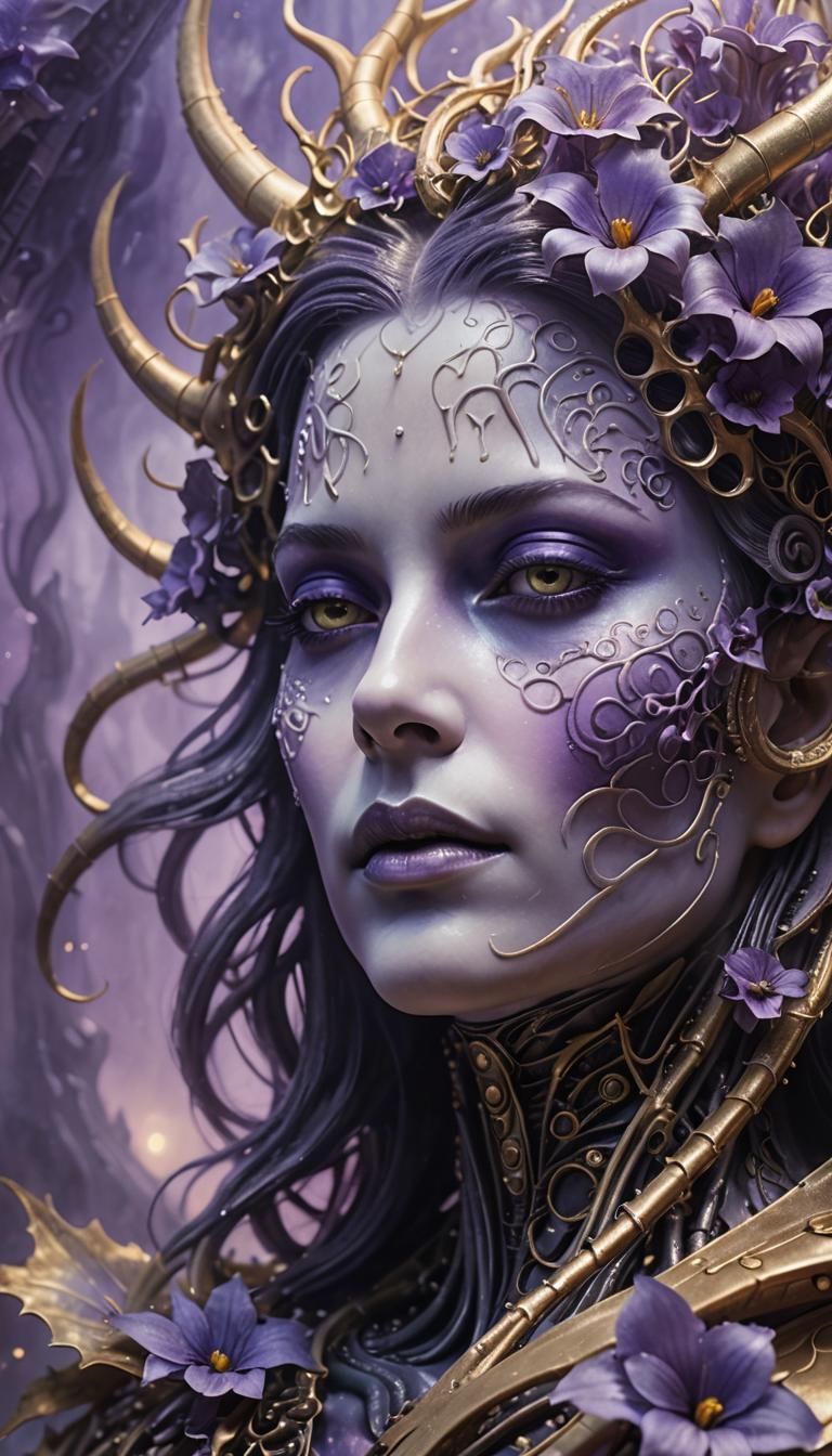 Ethereal Being in Surreal Biomechanical Landscape