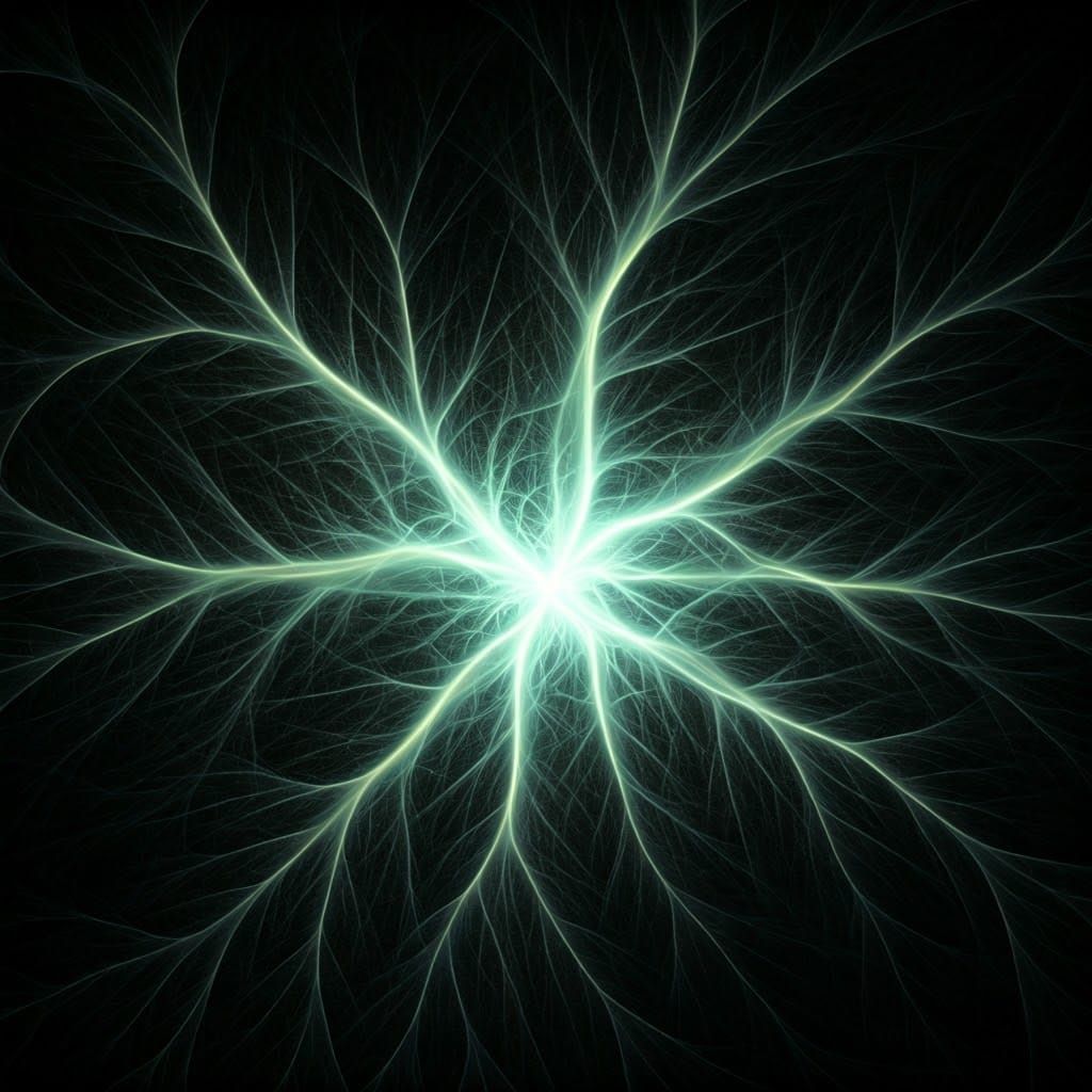 Dendritic Light Tendrils in Ethereal Glow