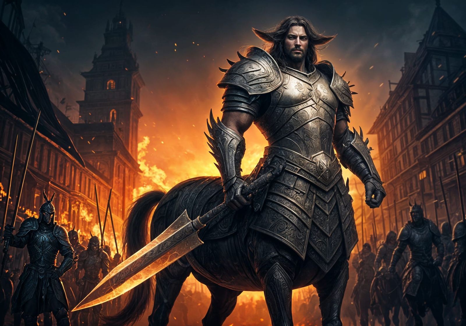 Centaur Warrior Leads Army into Battle