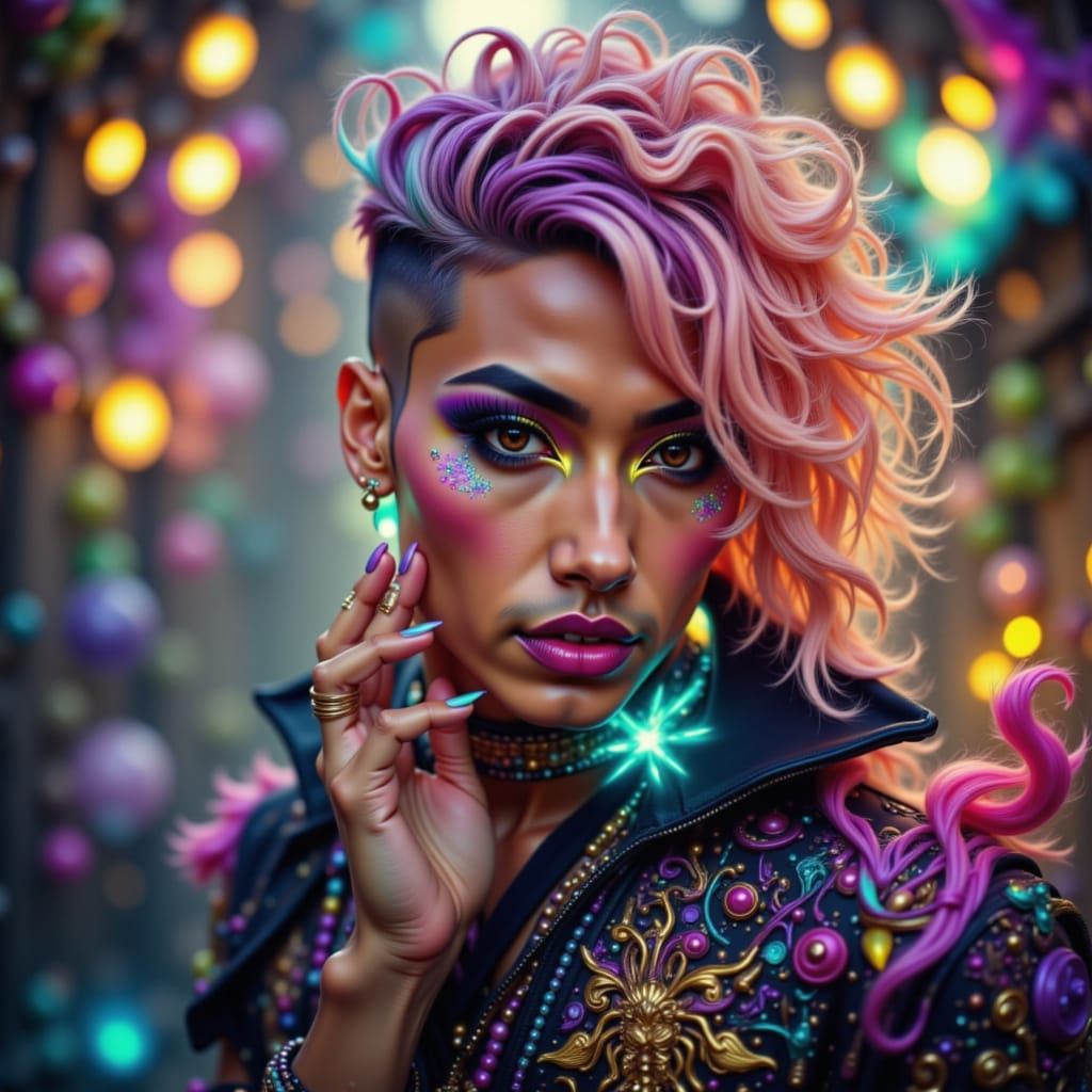 Androgynous Figure with Soft, Pretty Features