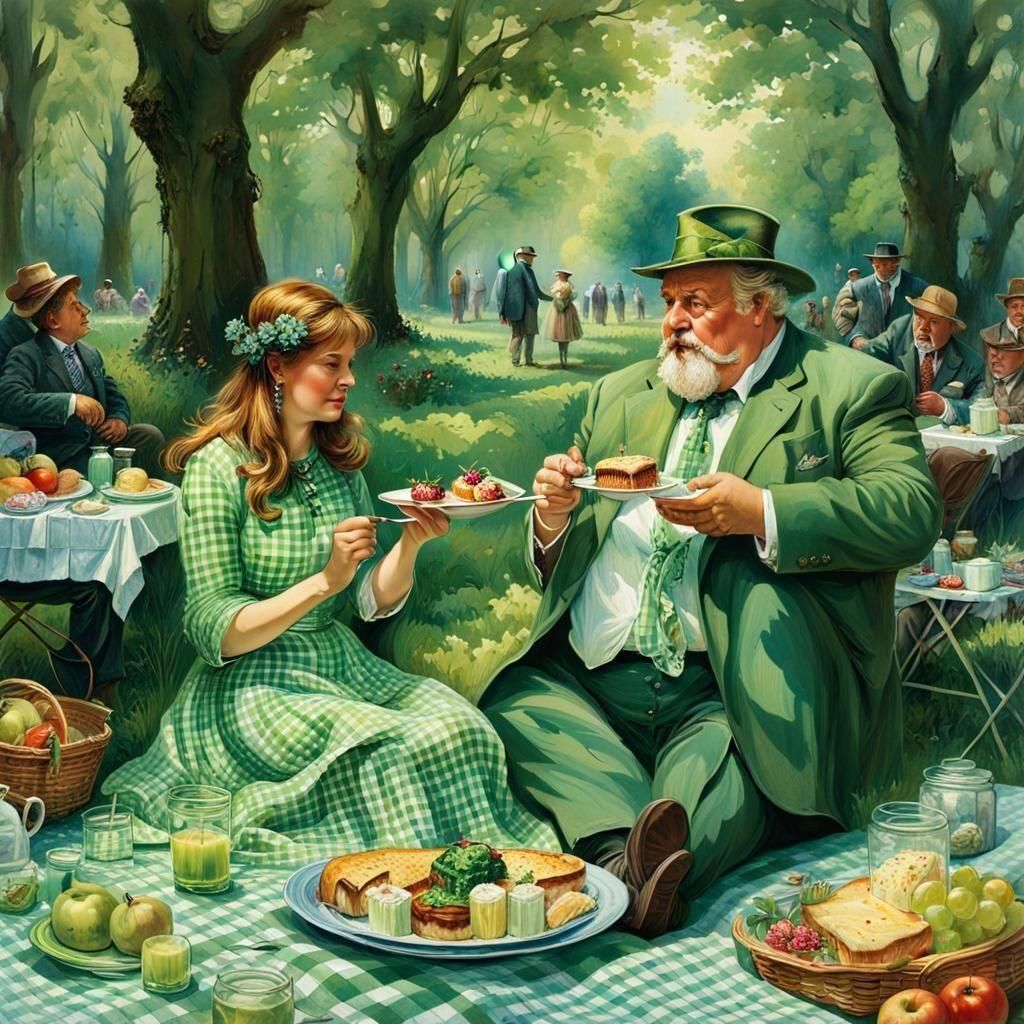 Humorous Picnic Illustration in Storybook Style