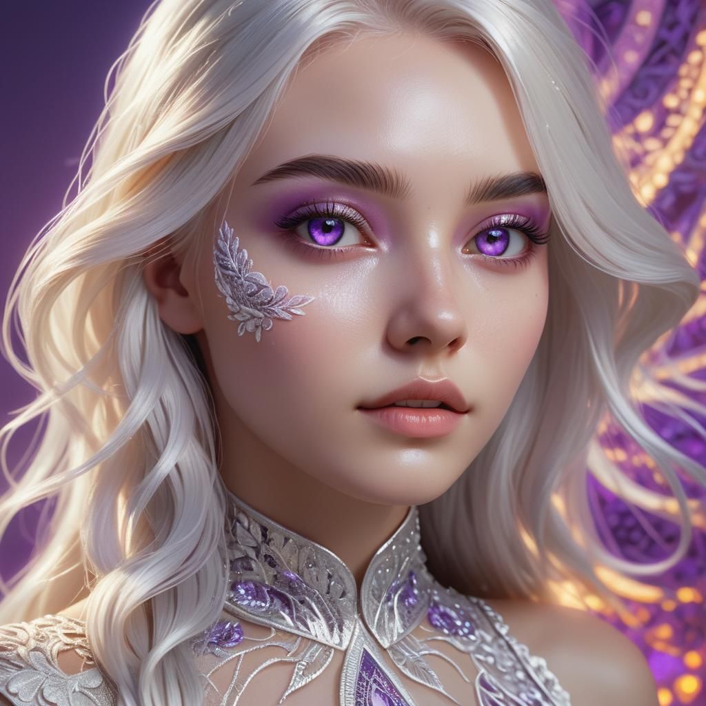 Young Girl in Vibrant Futuristic Setting