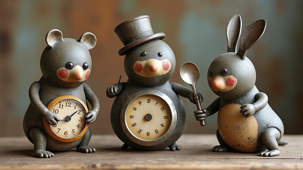 Whimsical Steampunk Toys Crafted from Vintage Household Find...