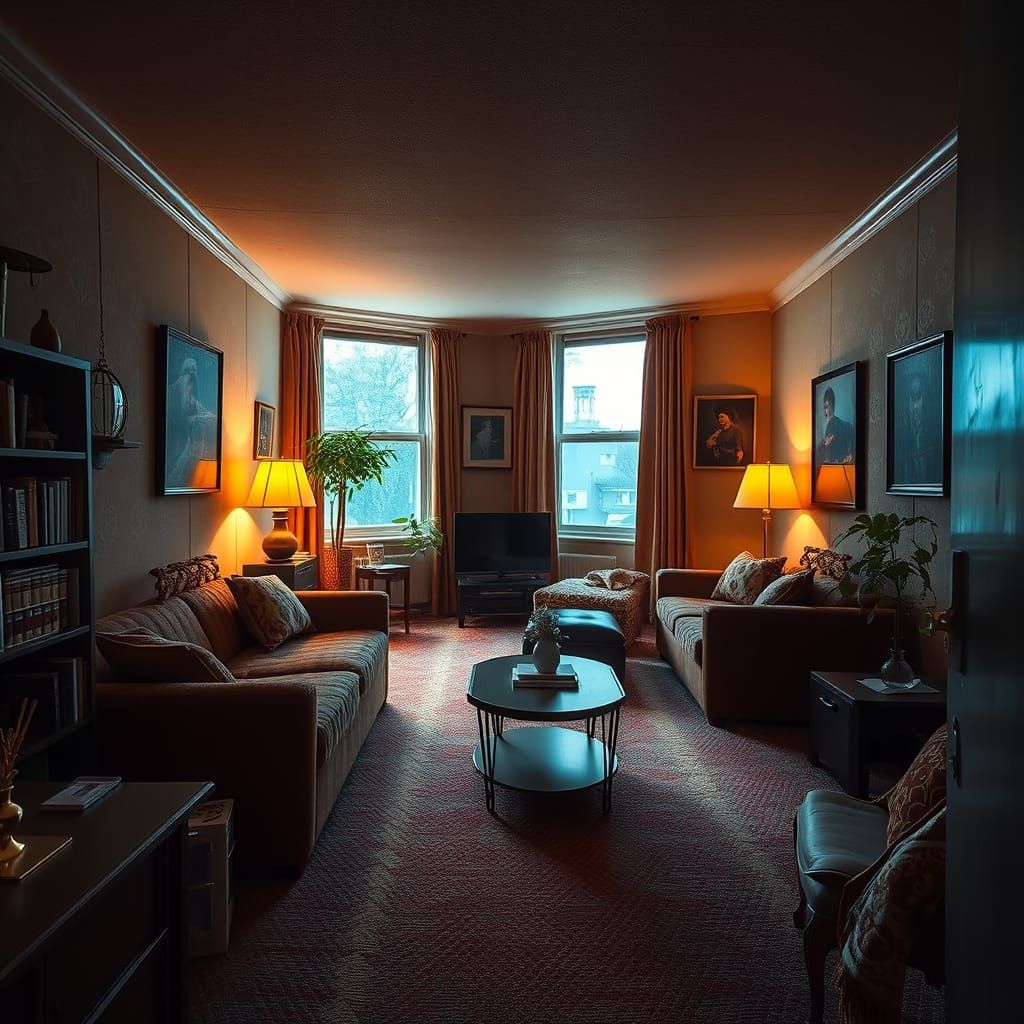 Cozy Apartment Scene in Cinematic Style