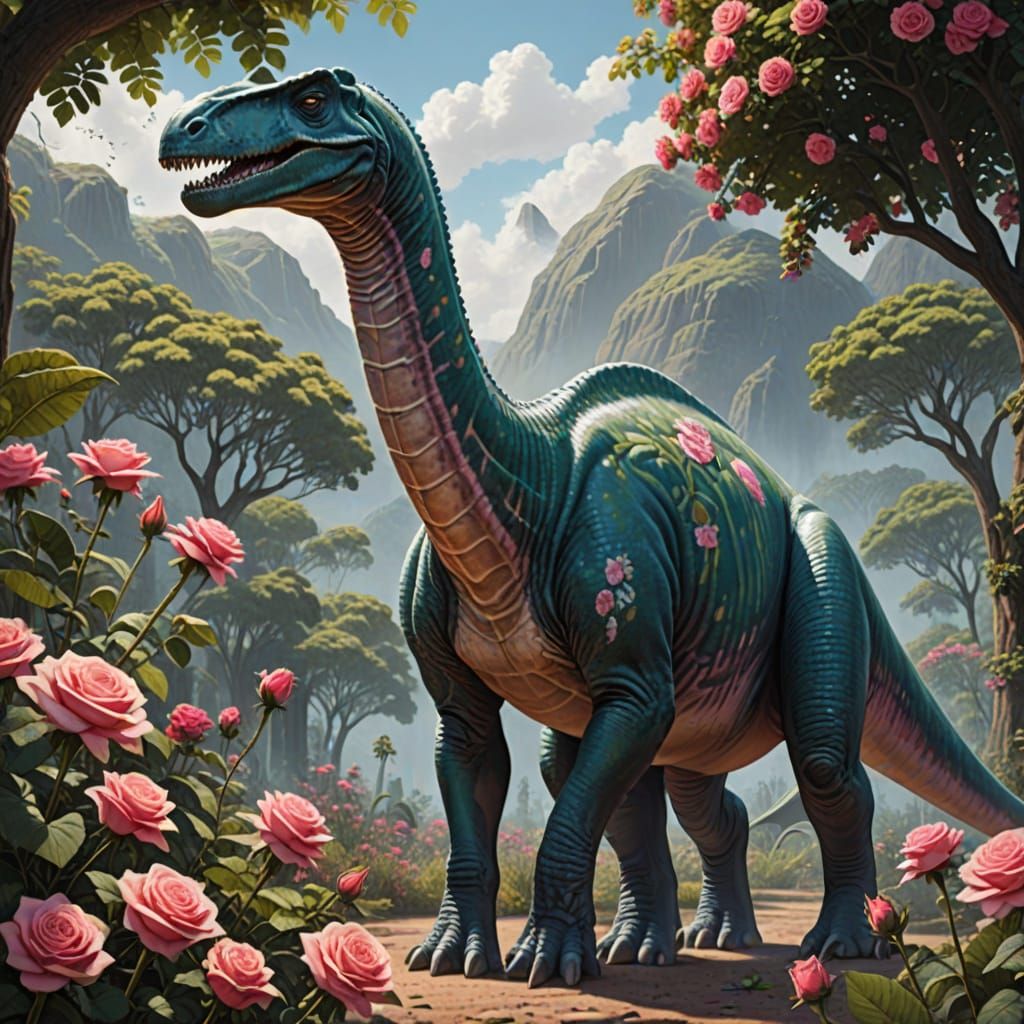 Lovestruck Fading Rose Brachiosaurus: Gentle Giant